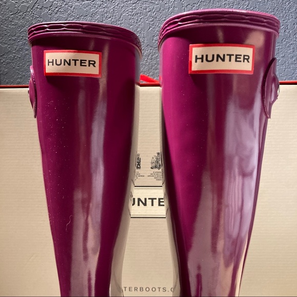 Hunter tall boots violet US 6, UK 4, 37 - Picture 4 of 11